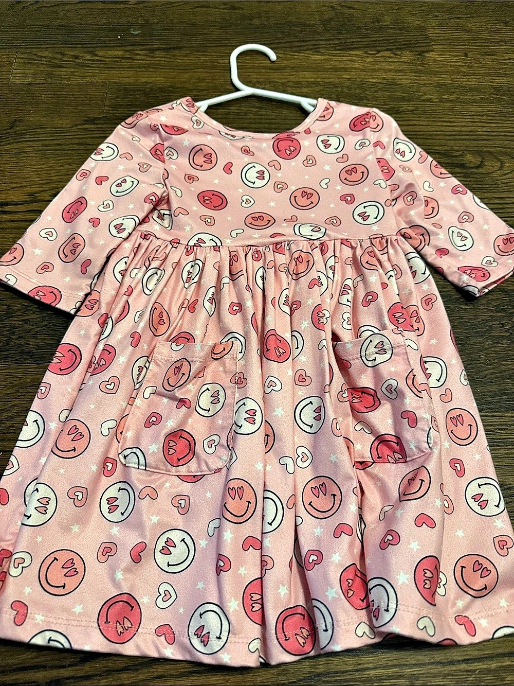 Mila & Rose Girls Pink Print Dress Size 3T Like New